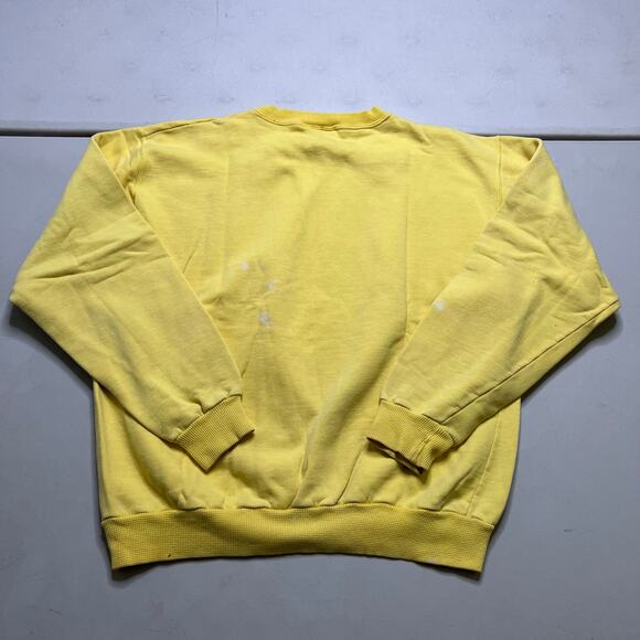 Vintage Hong Kong Graphic Sweatshirt Yellow Pullover Crewneck Mens Large 80s - Picture 7 of 9